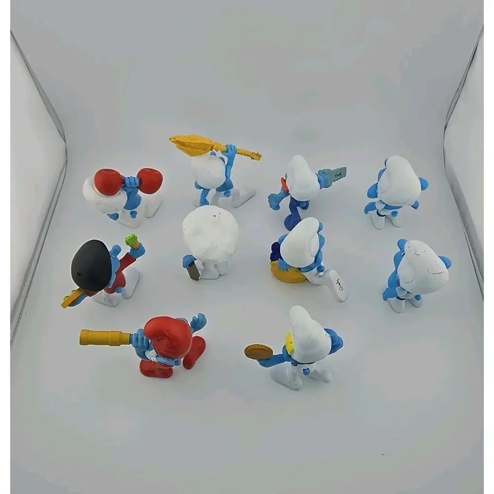 Smurfs Figures Lot of 10 McDonalds Happy Meal Toys 2011 Peyo 3” PVC Cartoon